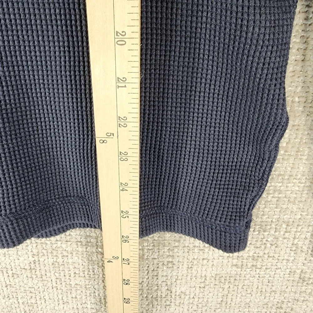 POLO Ralph Lauren Waffle Knit Long Sleeve‎ Top Shirt Mens *S-M Navy Blue Stretch